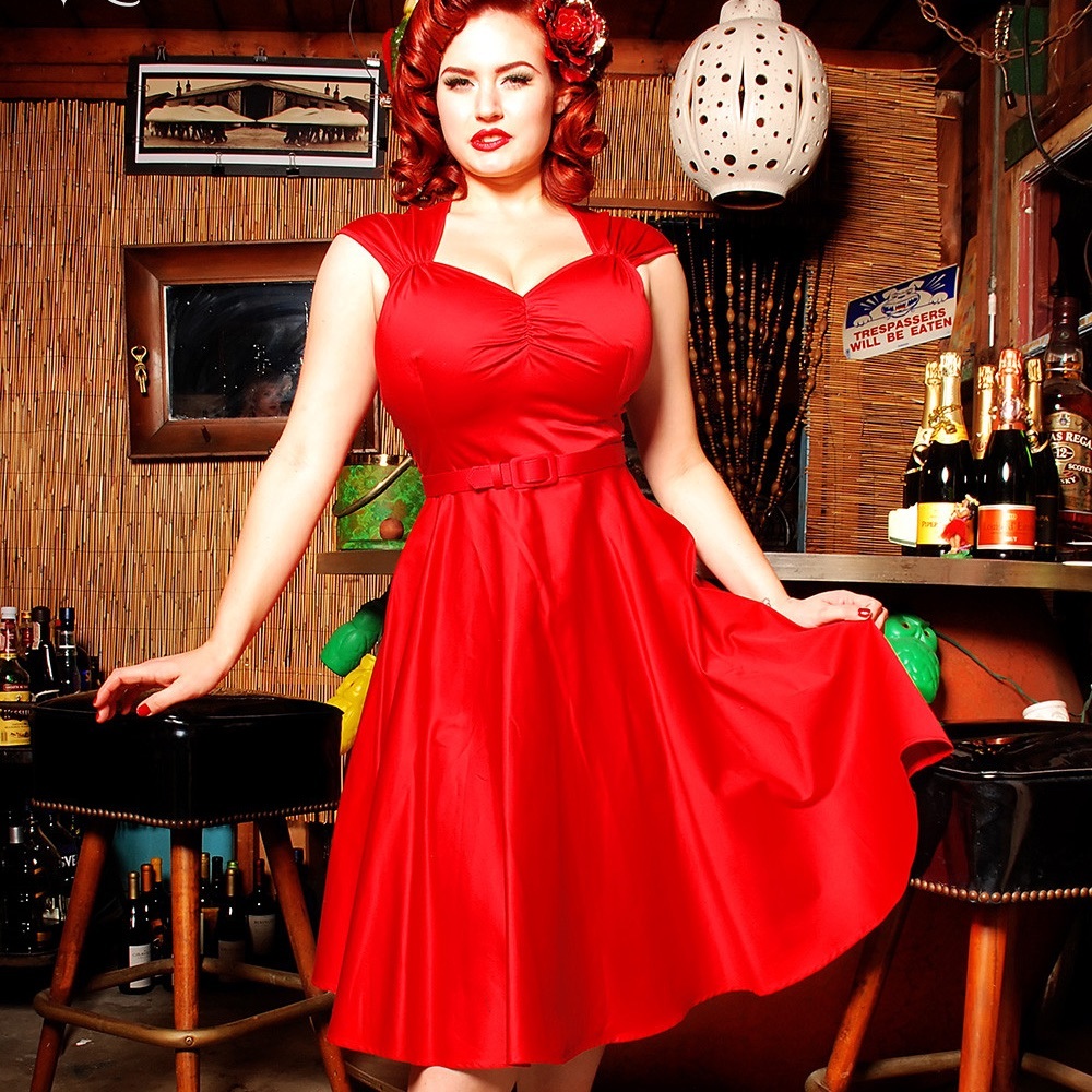 M - Pinup Girl Clothing Pinup Couture Red Heidi