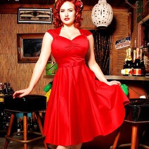 M - Pinup Girl Clothing Pinup Couture Red Heidi