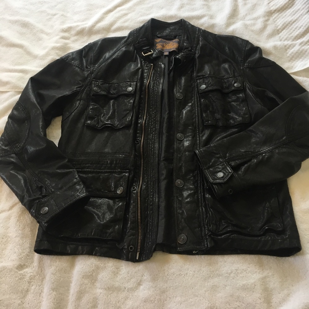 True religion leather motto jacket