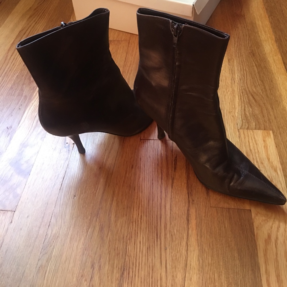 Brown heel boots