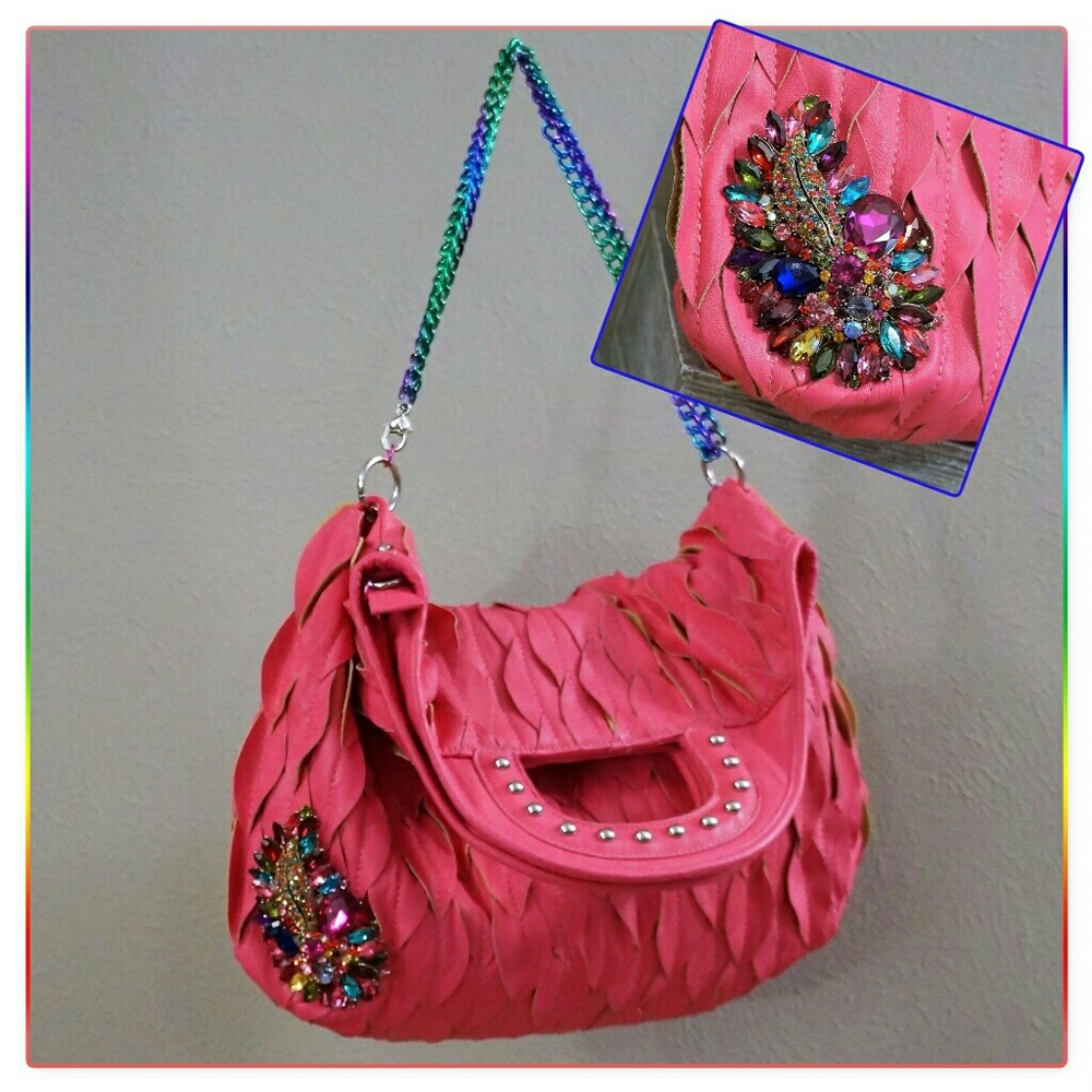 Pink Faux Leather Purse