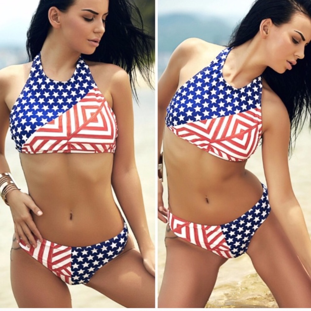 American Flag USA Bikini in Red, White, & Blue
