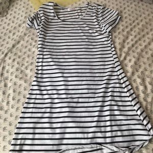 Black and white striped t shirt dress