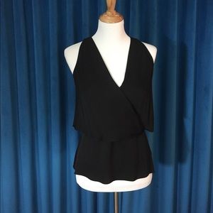 LIKE NEW Theory Black %100 silk blouse