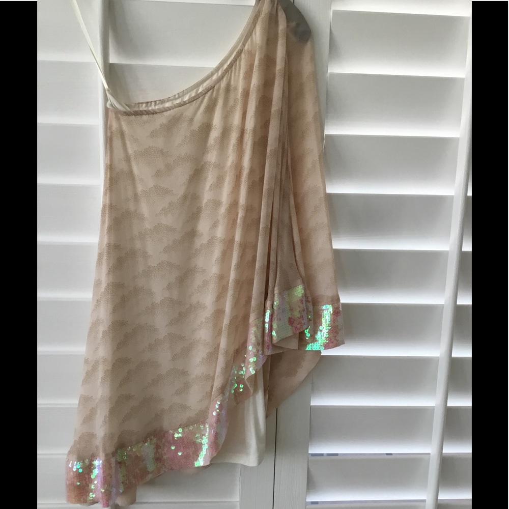 100% silk one shoulder tunic