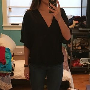 Black Sheer Wrap Top