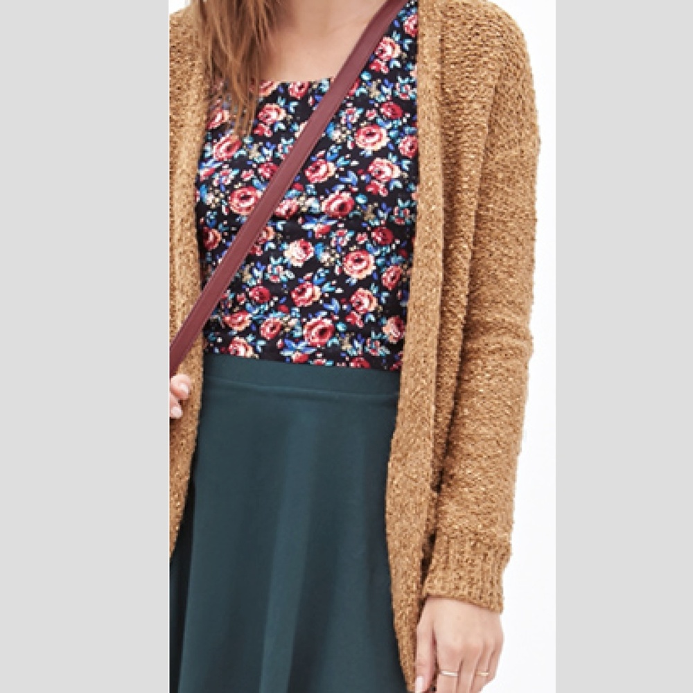 Marled Mustard Cardigan with Pockets, Small S