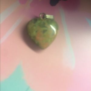 Unakite Jasper Heart Shaped Pendant- no chain