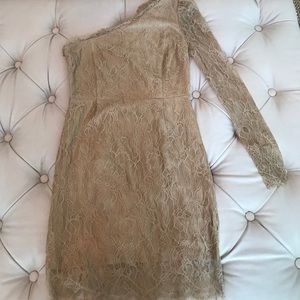 Madison Marcus one shoulder lace dress