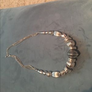 Silver beaded necklace