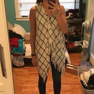 Black and White Plaid Cardigan