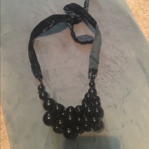 Navy blue adjustable choker style necklace