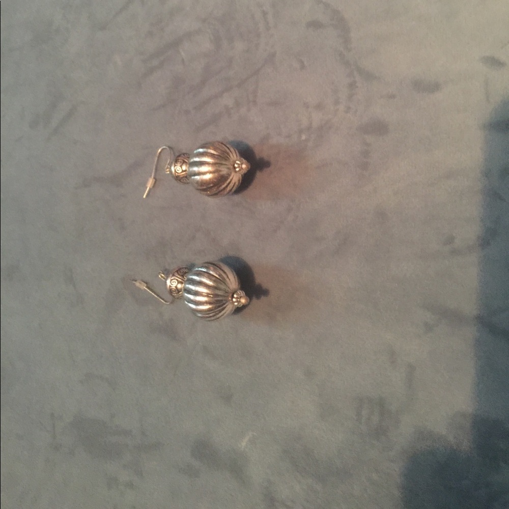 Silver bead earrings