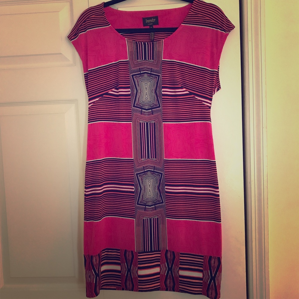 Pink print jersey dress by Laundry