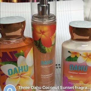 set of 3 bath & body works oahu coconut sunset