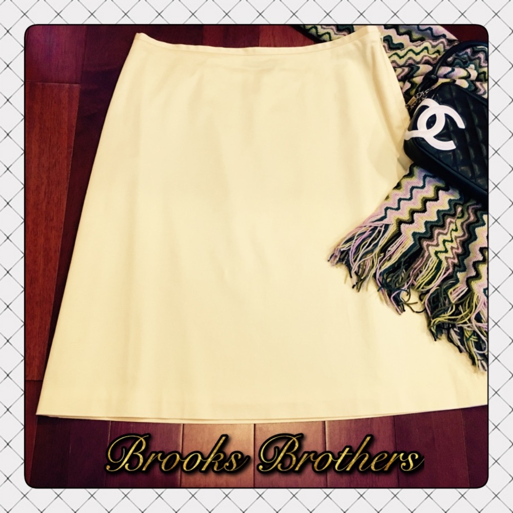 BROOKS BROTHERS Skirt 8 Cotton Butter Yellow