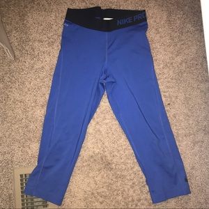Nike Pro Royal Blue Capris- Size S