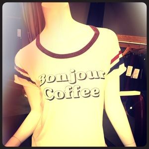 Chaser bonjour coffee cold shoulder tee