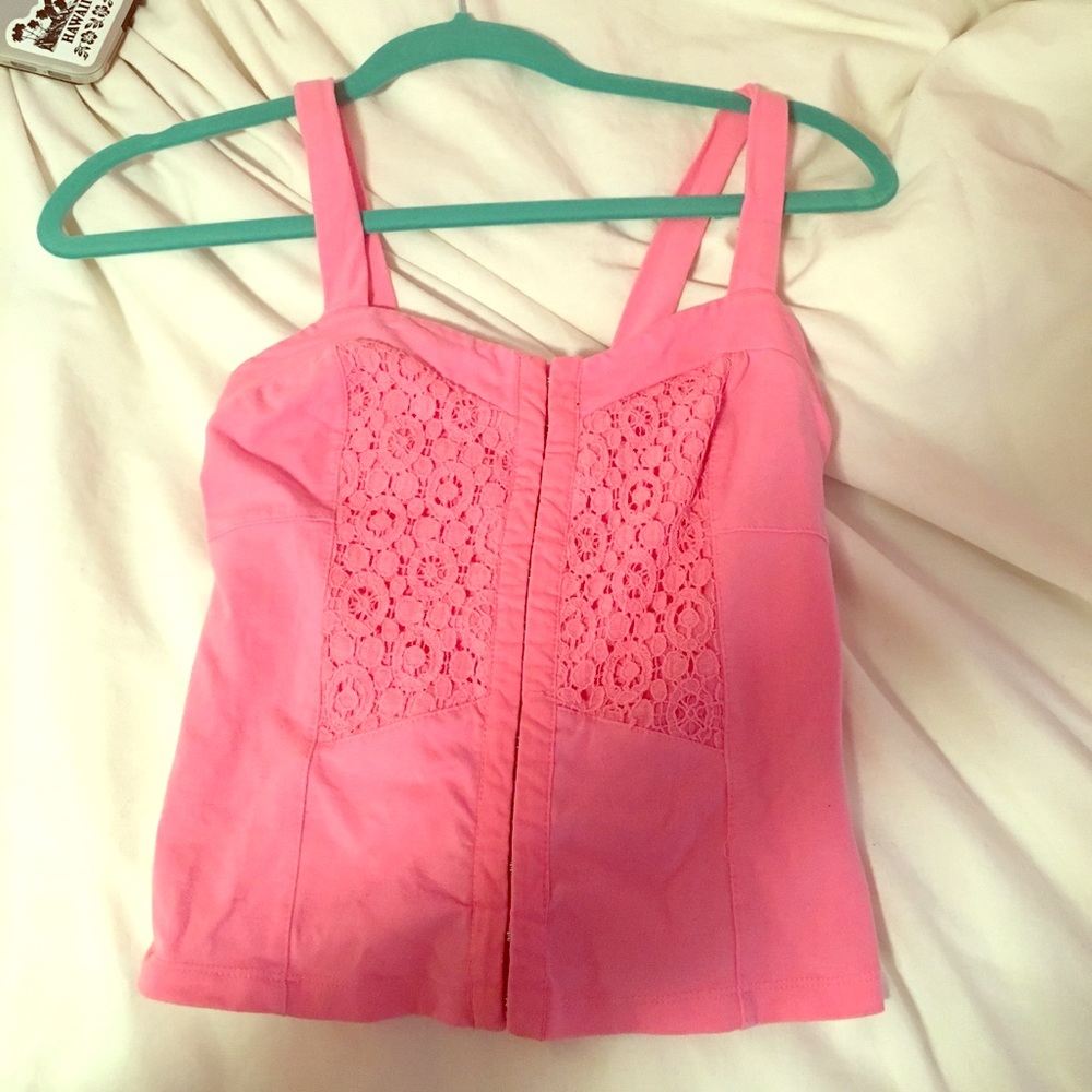Pink tight crop top