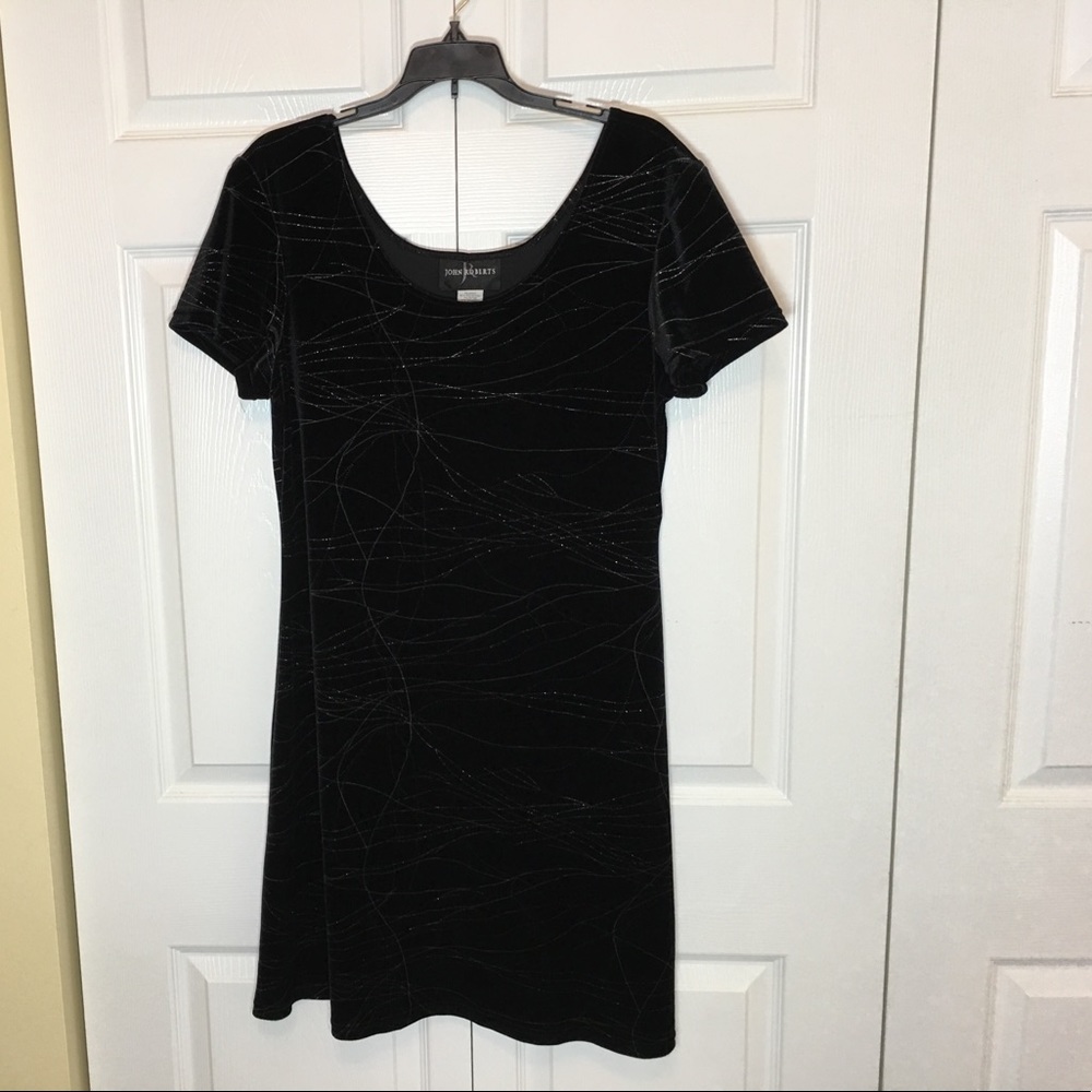 Velvety black evening dress