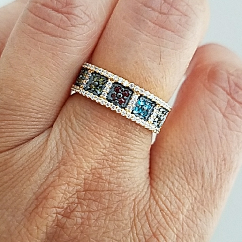 14k yellow gold plated CZ Wedding Band - Picture 6 of 7