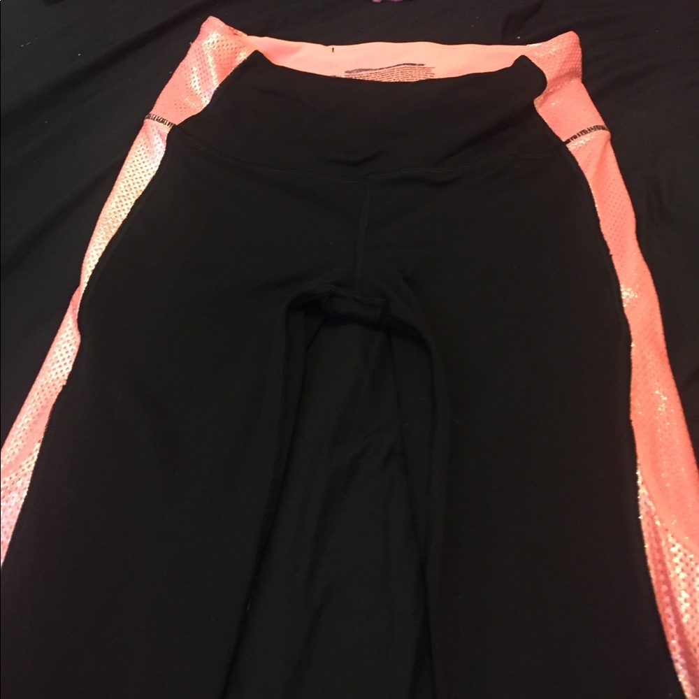 Victoria's Secret Sport black with pink leggings