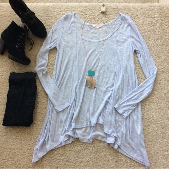 🌻1 SIZE SM🌻Light Blue Long Sleeve Tunic - Picture 5 of 8