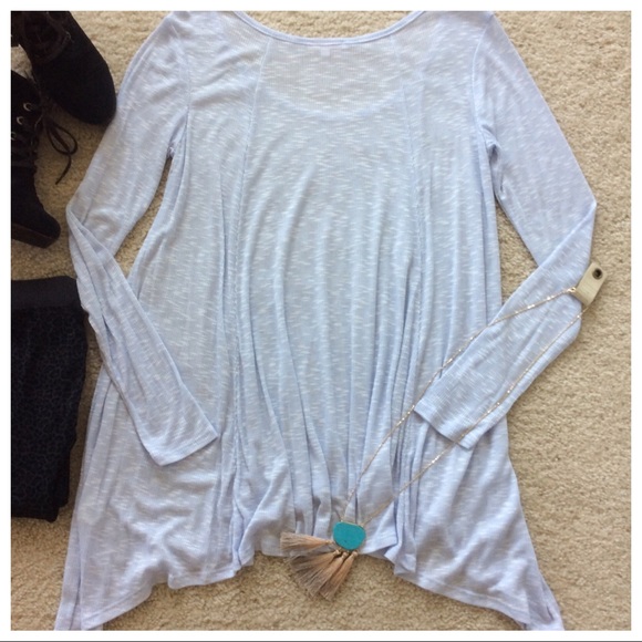 🌻1 SIZE SM🌻Light Blue Long Sleeve Tunic - Picture 8 of 8