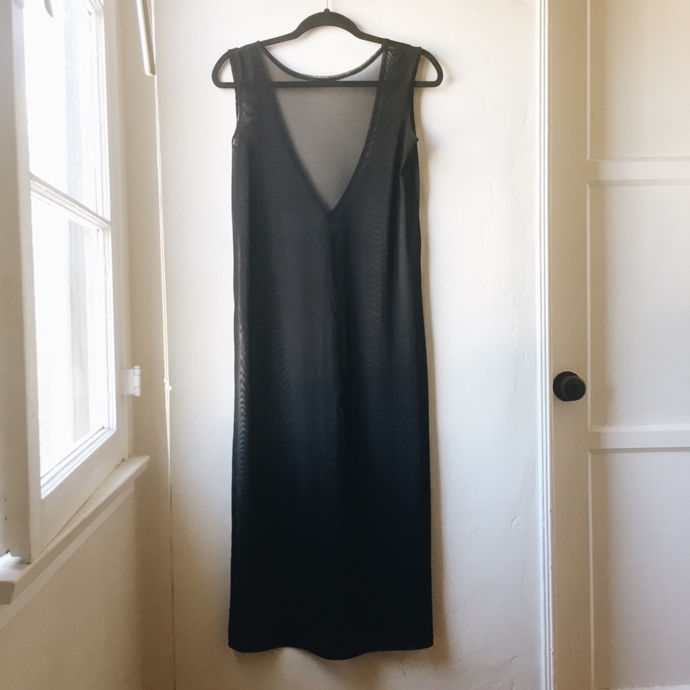 Sheer Vintage Black Midi Dress