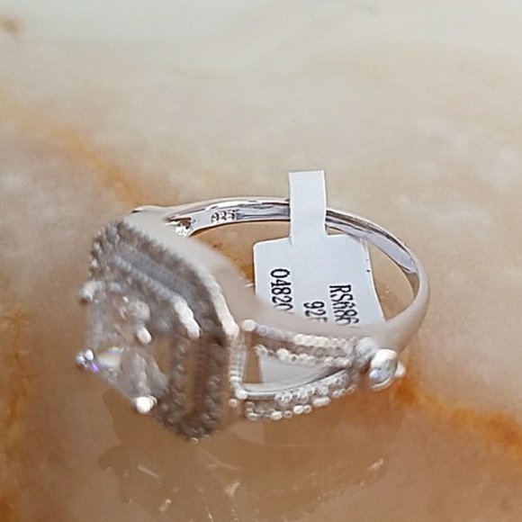 14k Gold plated Princess cut Engagement Ring sz 9 - Picture 8 of 8