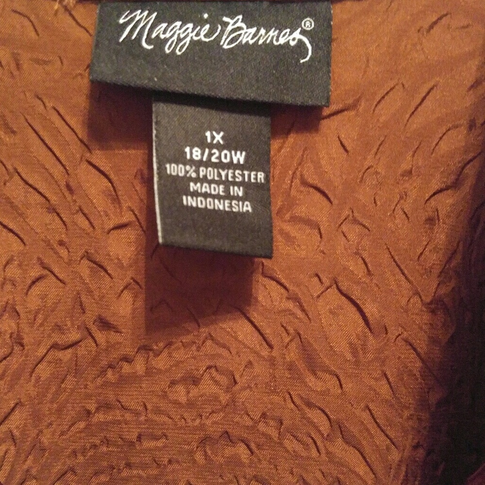 Never worn shiny copper Top with ruffle sleeves - Picture 2 of 6