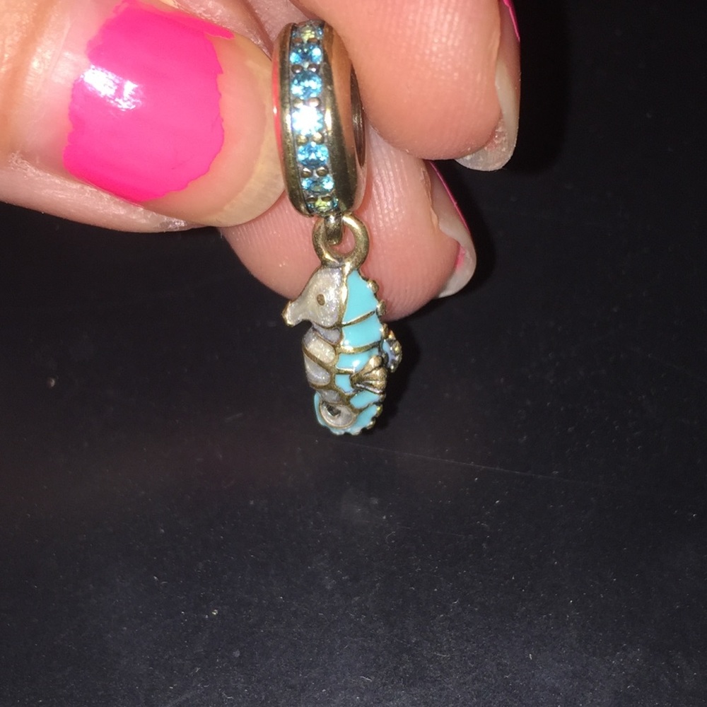 Pandora seahorse dangle charm turquoise