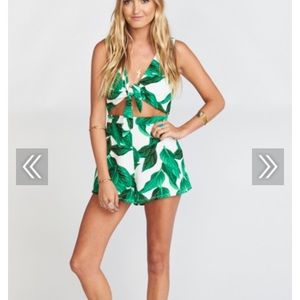 Show Me Your MuMu Nantucket Romper in Palm Palm