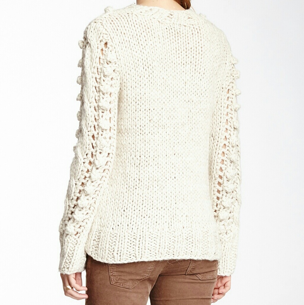 HANDKNIT THICK CABLE KNIT SWEATER - PREMIUM - Picture 2 of 3