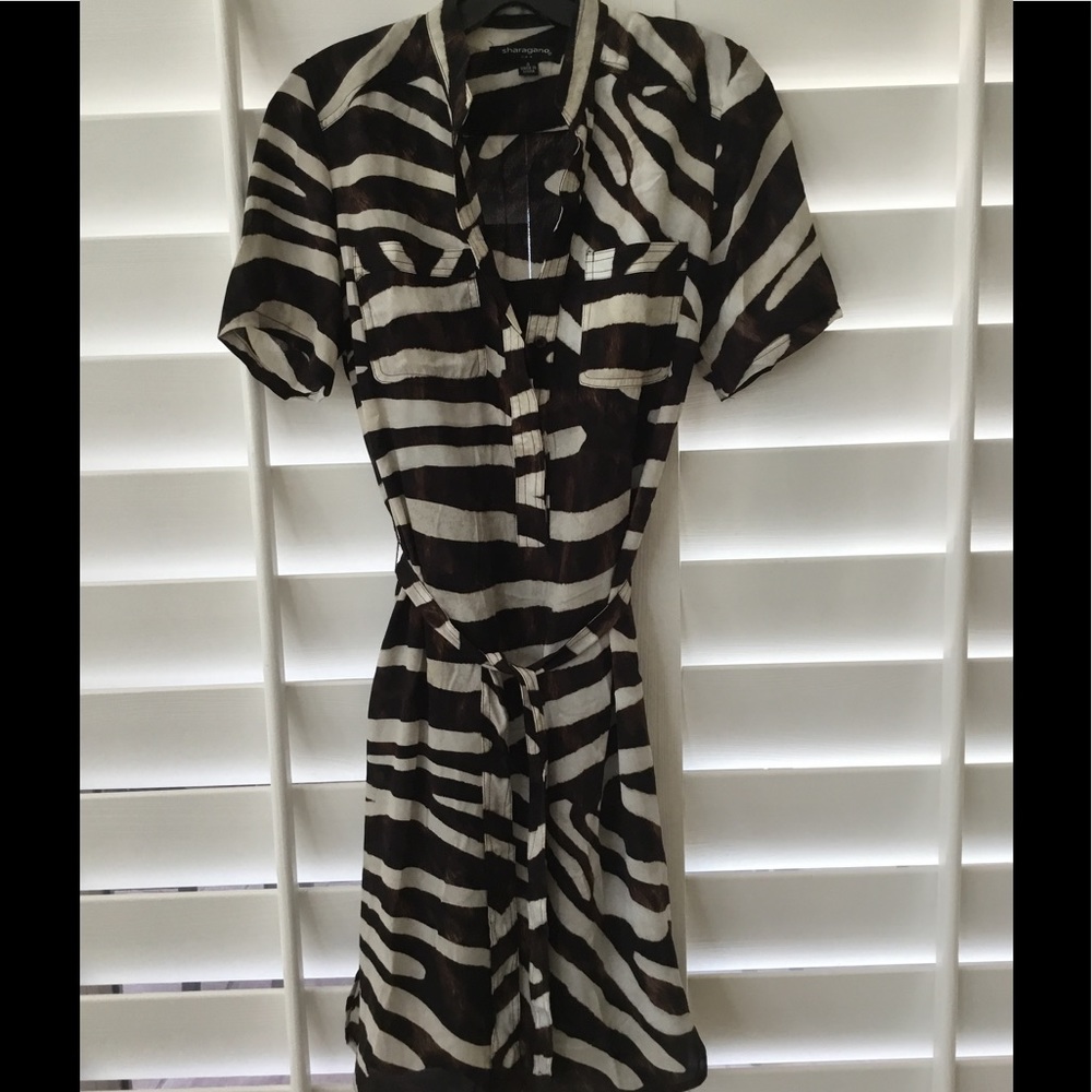 Shirt dress with sash at waste