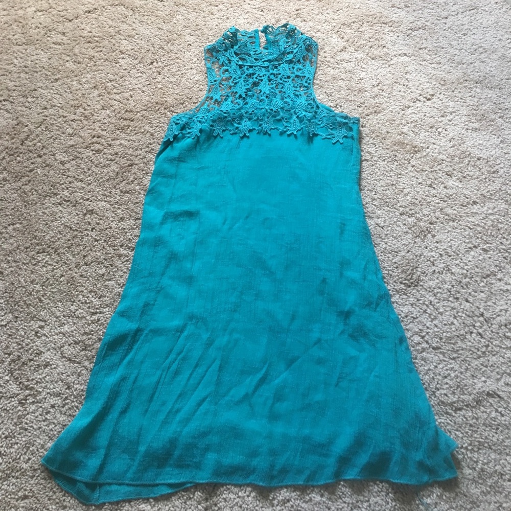 Blue lace top dress