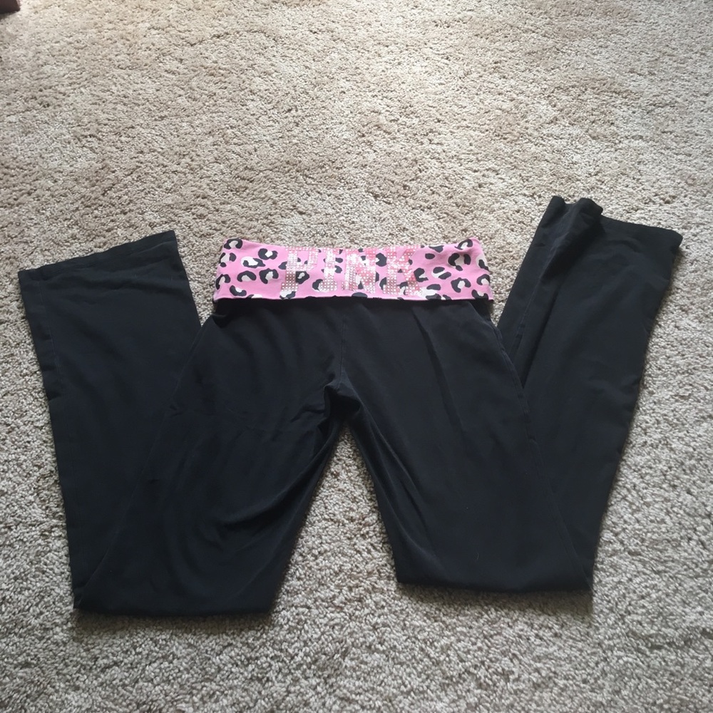 PINK bedazzled yogas
