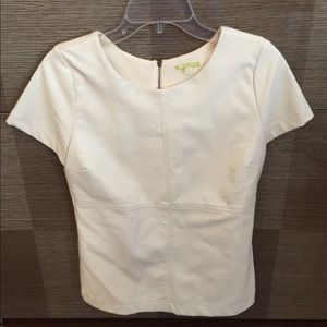 White pleather zip-up top