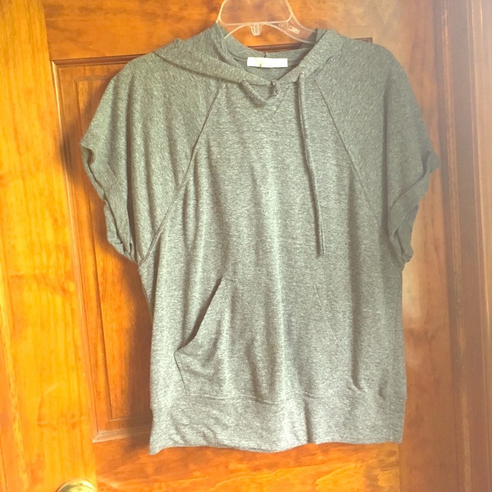 Hooded Short Sleeve Sweater