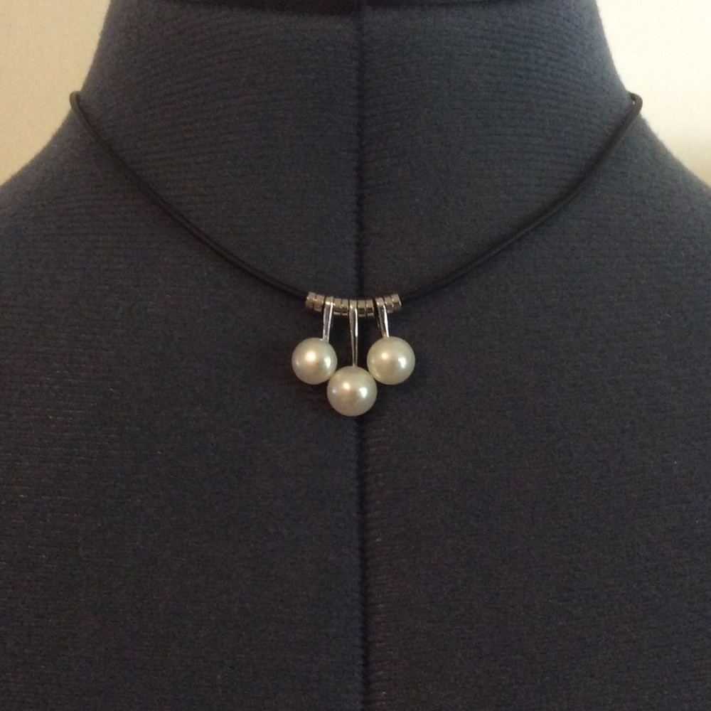 Faux Pearl Statement Necklace.