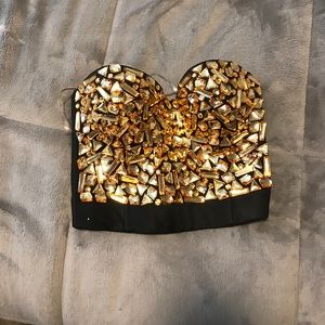gold jeweled corset top