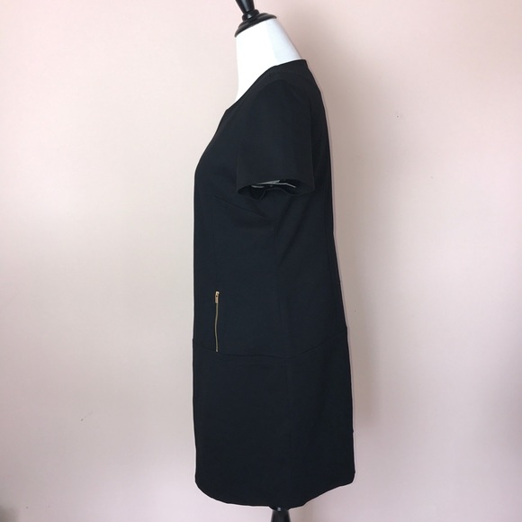 Tahari Dress Size 16 Black Short Sleeve Zipper - Picture 4 of 6