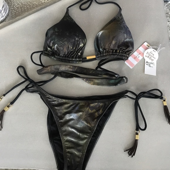 Pilyq Other - PilyQ Metallic Snakeskin 2pc Bikini