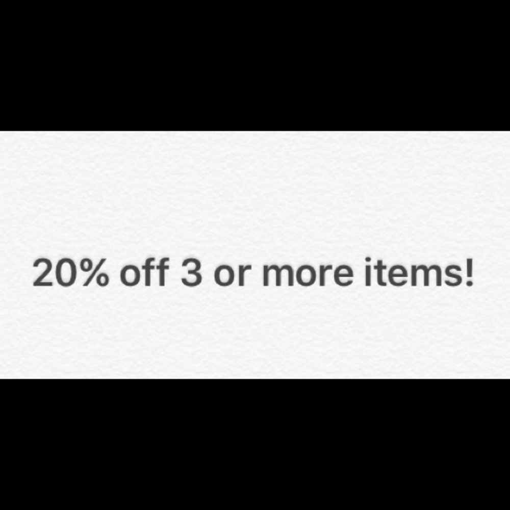 20% 3 or more items