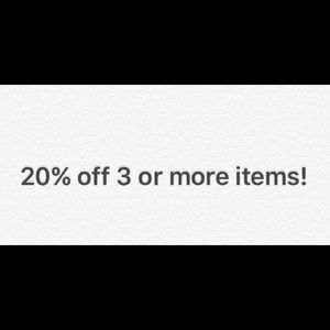 20% 3 or more items