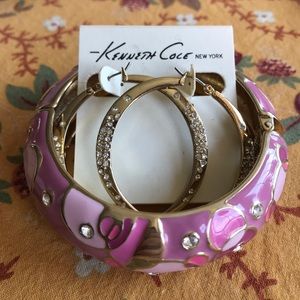 NWT KC hoop earrings & NWOT matching bangle