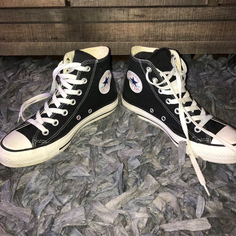 Women's black high top converse