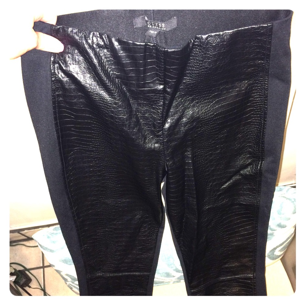 Black alagator skin leggings