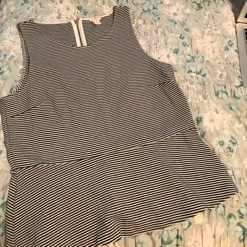 Jcrew medium striped peplum top
