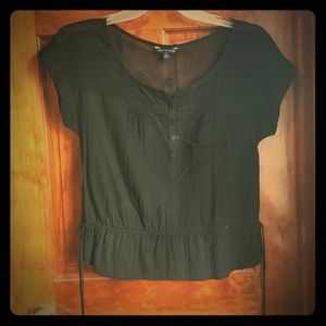 Sheer Detailed Black Top♥️